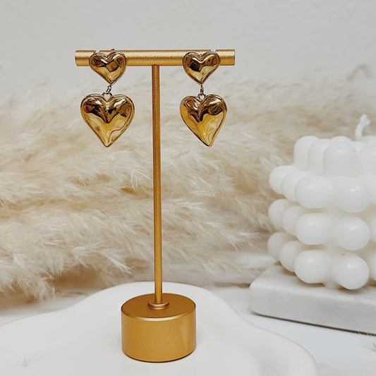 Gold Heart Earrings