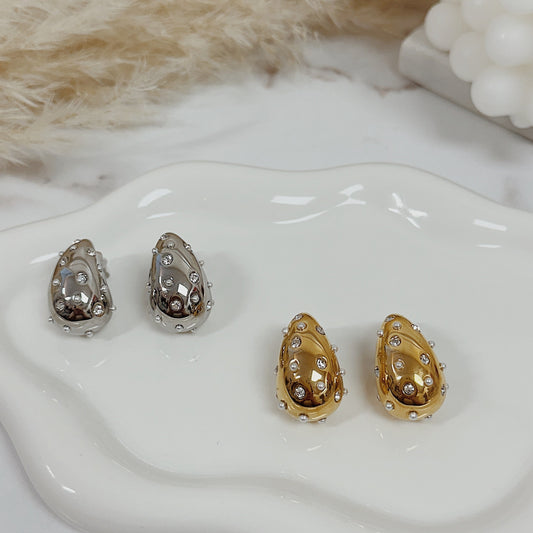 Drop pearls and zirconia Earrings
